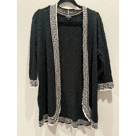 Torrid Axtec Trim Cardigan in Black Size 1 - Picture 1 of 3